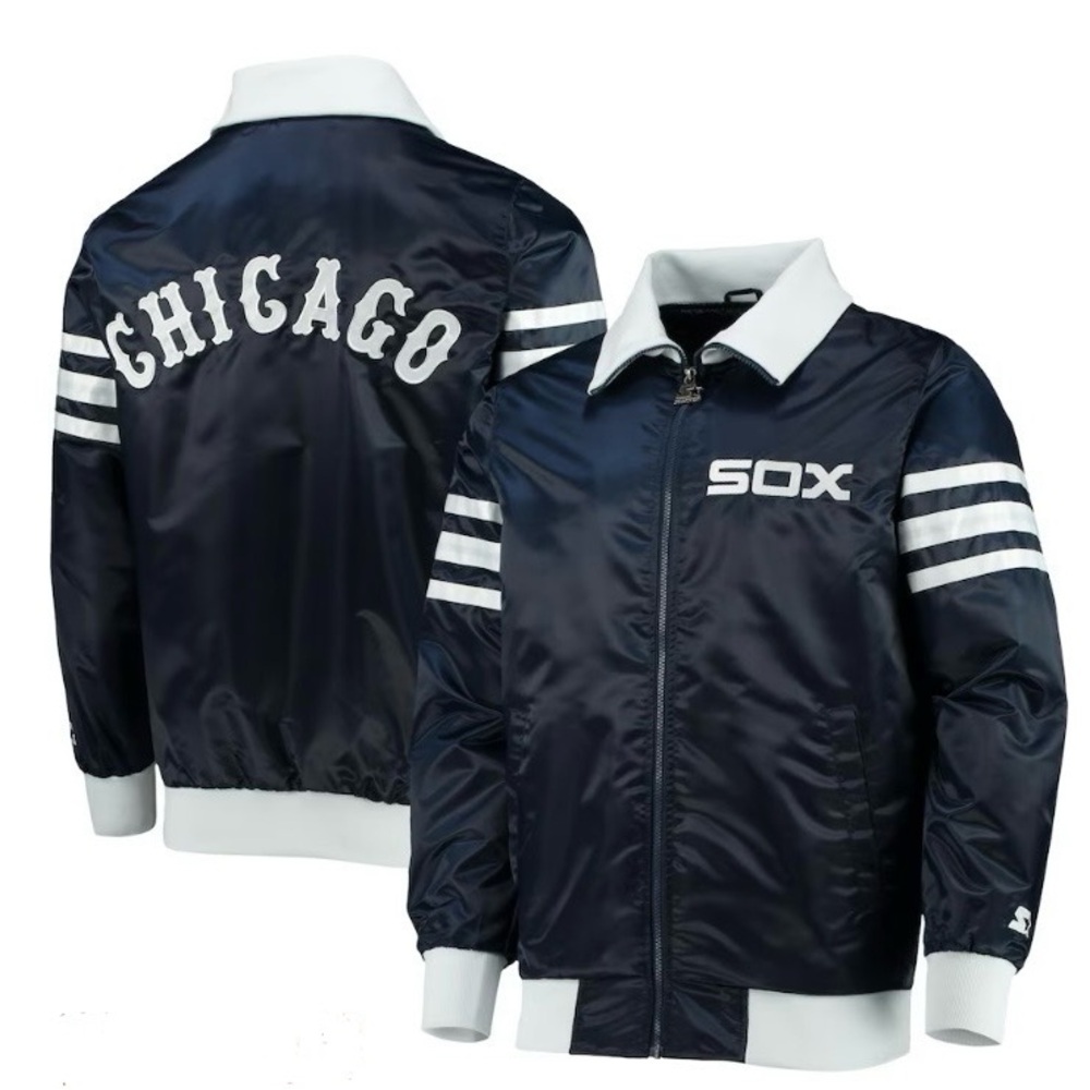 NWT Chicago White Sox MLB Starter The Captain III Varsity Jacket, Navy. Size L
